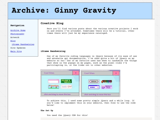 archive/blog screenshot