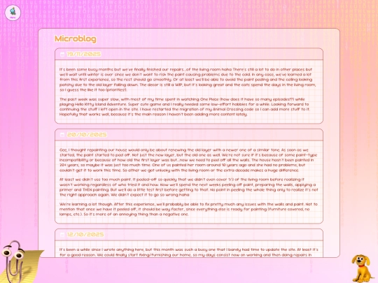 blog/microblog screenshot