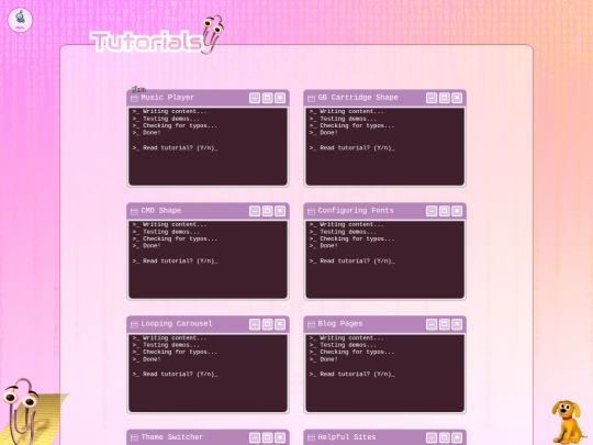 blog/tutorials screenshot