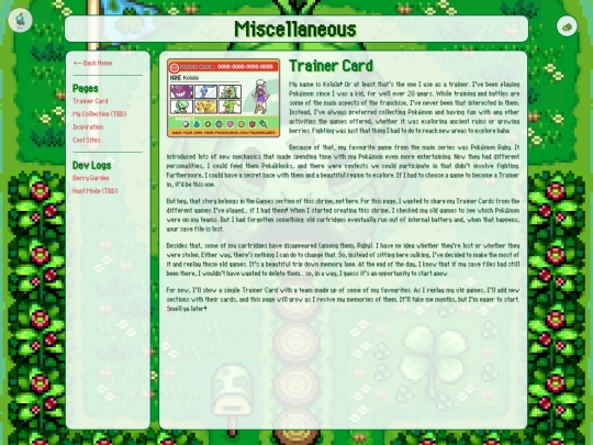 shrines/monster-catching/pokemon/misc/trainer-card screenshot