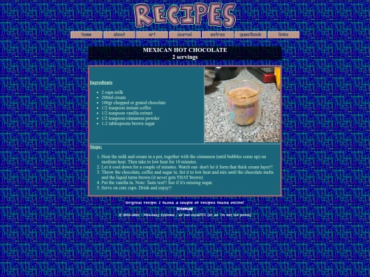 recipes/hot_choco screenshot