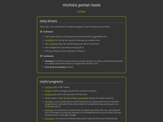 tools screenshot