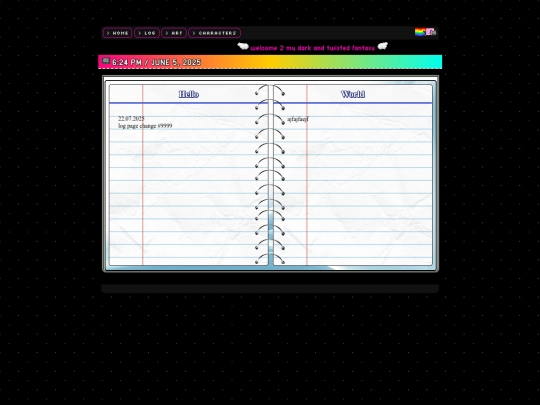 log screenshot
