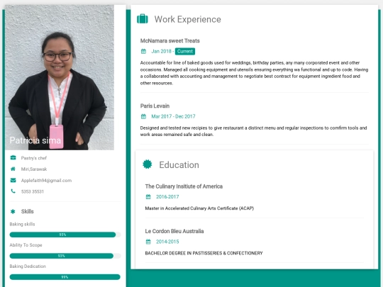 Resume screenshot