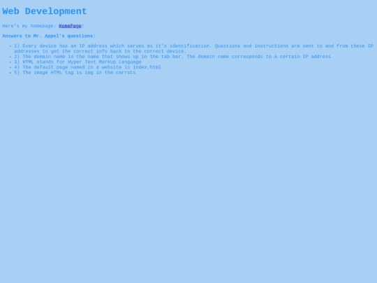 WebDevelopment screenshot