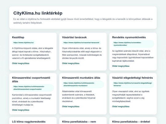 cityklima-linkterkep-neocities screenshot