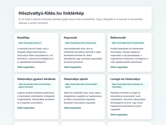 hoszivattyu-futes-linkterkep-neocities screenshot