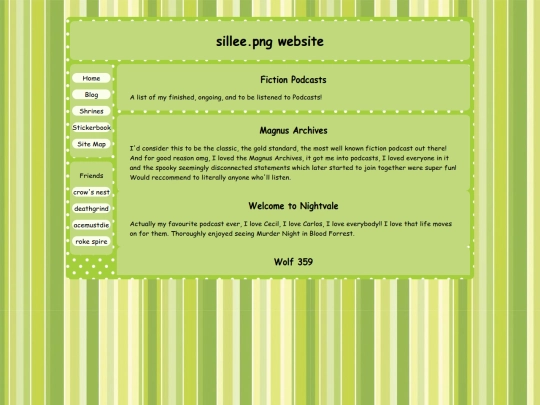 shrines/fictionpodcasts screenshot