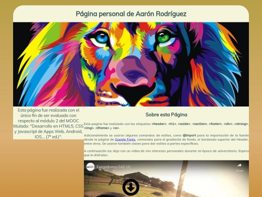 Página personal de Aarón Rodríguez screenshot