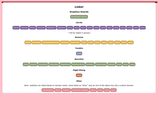 Links screenshot