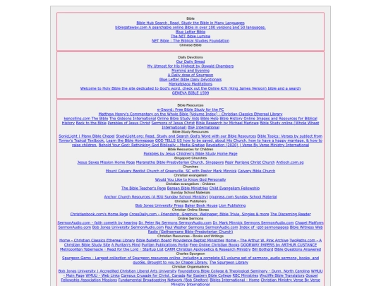 links screenshot
