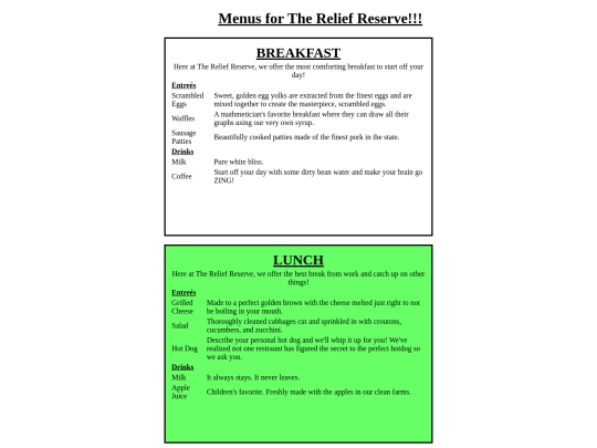 documents/menu screenshot