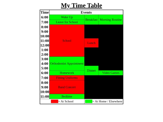 documents/time-table screenshot