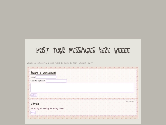 html/messageboard screenshot