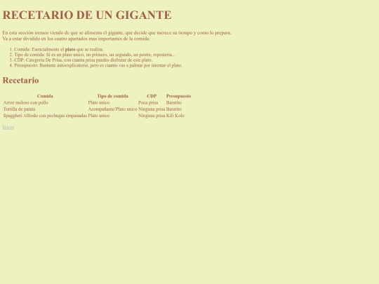 recetario screenshot