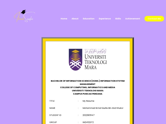 student screenshot