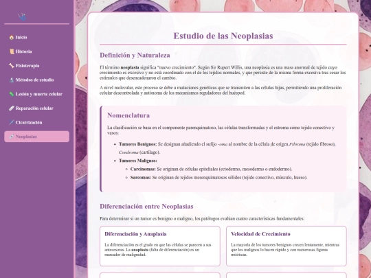 neoplasias screenshot