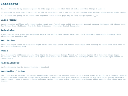 interests screenshot