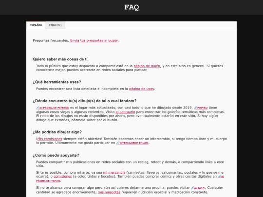 about/faq screenshot
