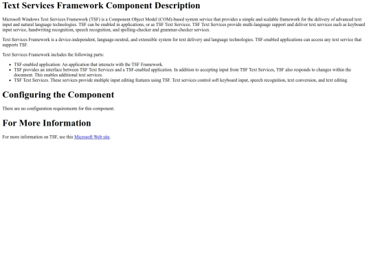 Leaks/Srv2003/_text_services_framework_component_description screenshot