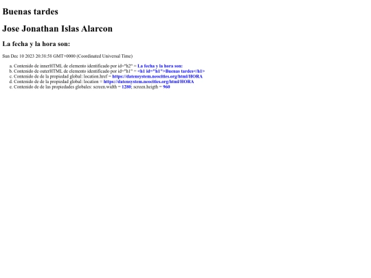 html/HORA screenshot