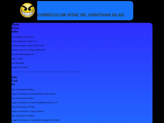 html/curriculum screenshot
