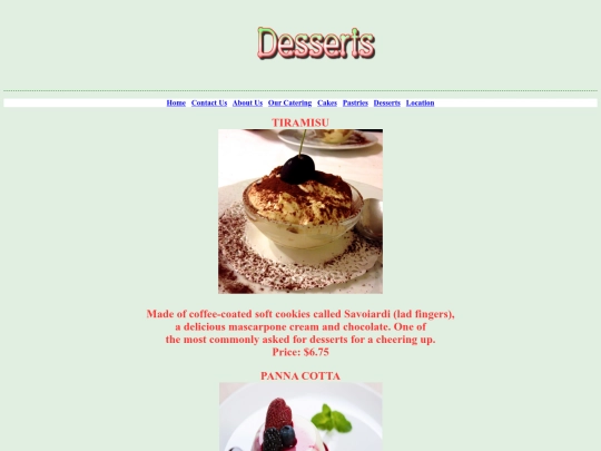 Desserts screenshot