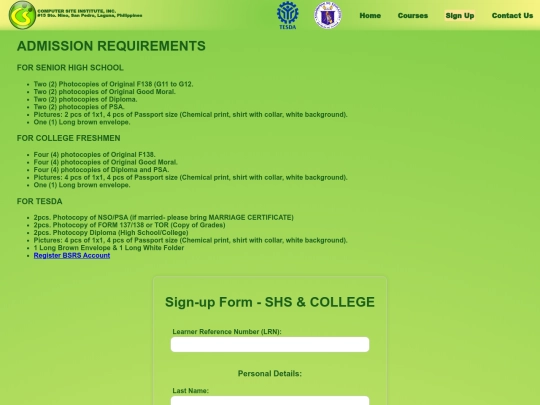 signup screenshot