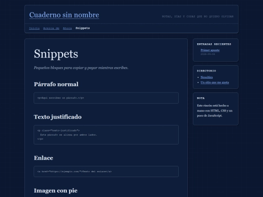pages/snippets screenshot