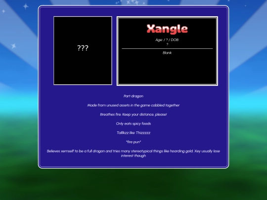 Play/Character Pages/World/Xangle screenshot