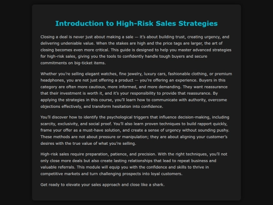 Sharkcourse /bonus/introduction screenshot