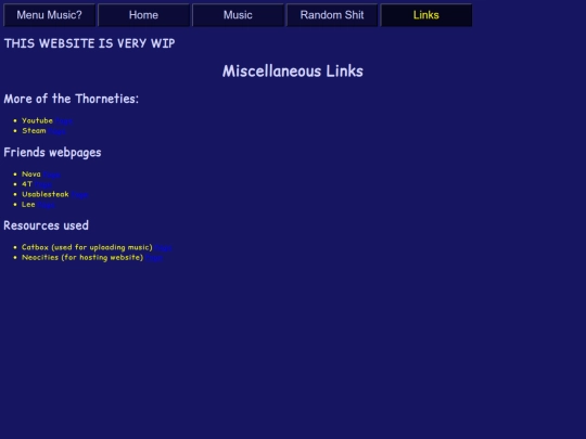 links screenshot