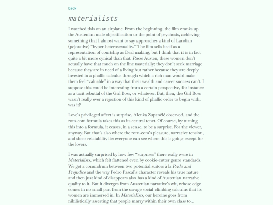 posts/materialists screenshot