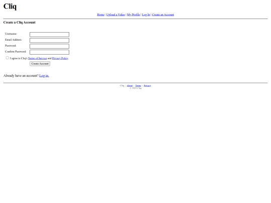 MYSTUPIDWEBSITE.COM/cliq/signup screenshot