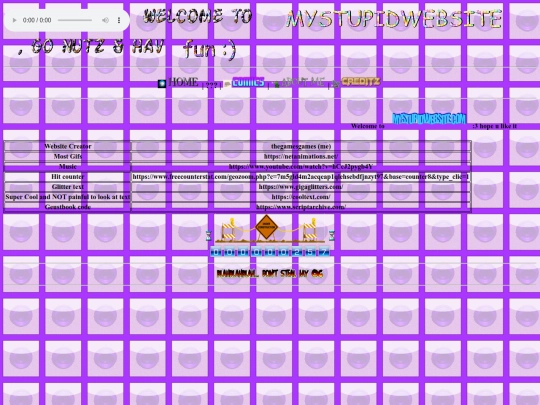 MYSTUPIDWEBSITE.COM/credits screenshot