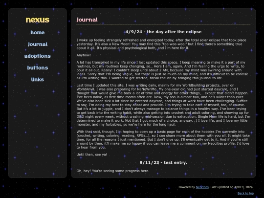 journal screenshot