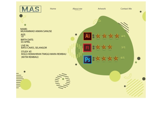 about me page screenshot