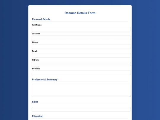 resume screenshot