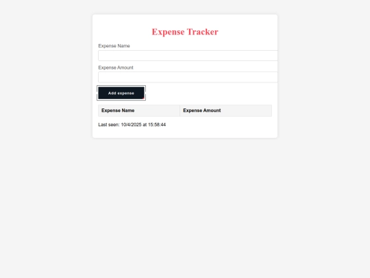 expence tracker screenshot
