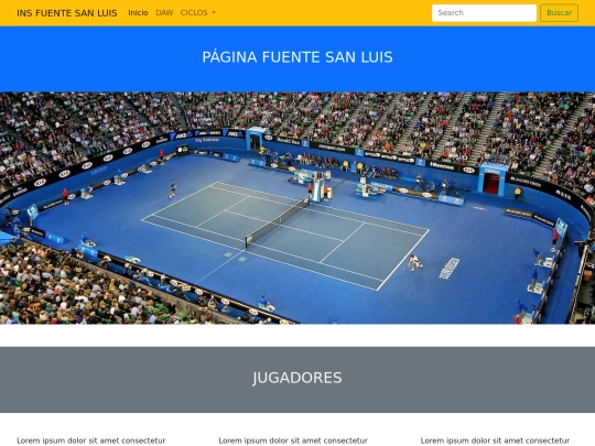Bootstrap Tenis screenshot