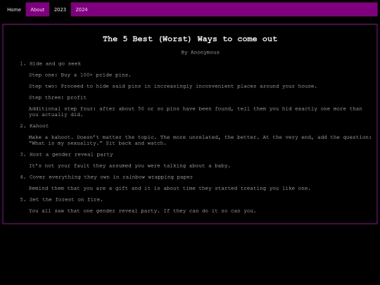 2023/ways_to_come_out screenshot