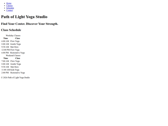 schedule screenshot