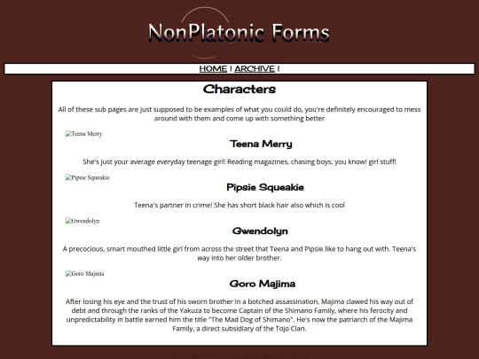 nonplatoniccomics/characters screenshot