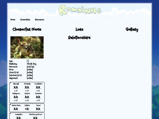 characterSheetTemplate screenshot