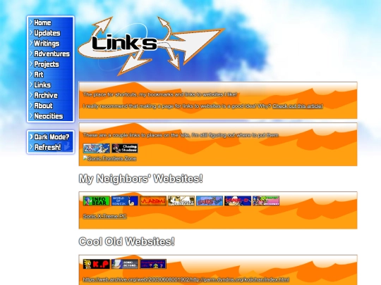 links screenshot