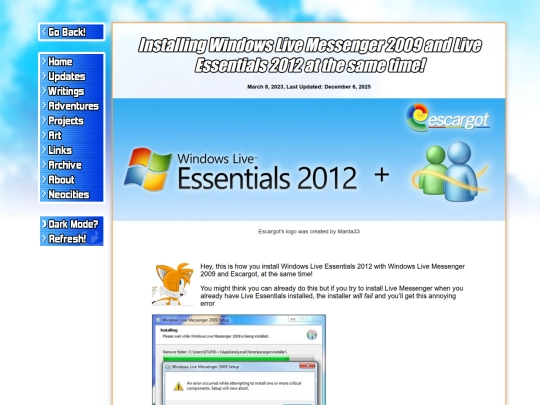 writings/guides/software/windows-live-2009-and-essentials-2012 screenshot