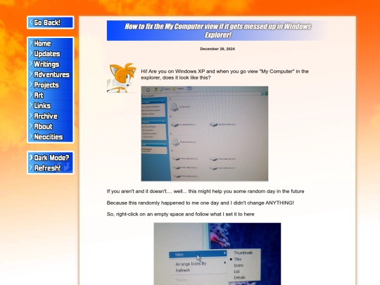 writings/guides/software/windows-xp-computer-view-messed-up screenshot