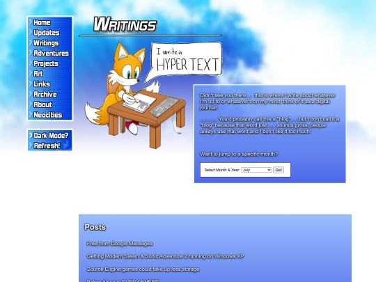 writings screenshot