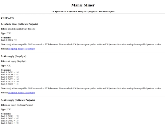 zxnext/manic-miner screenshot