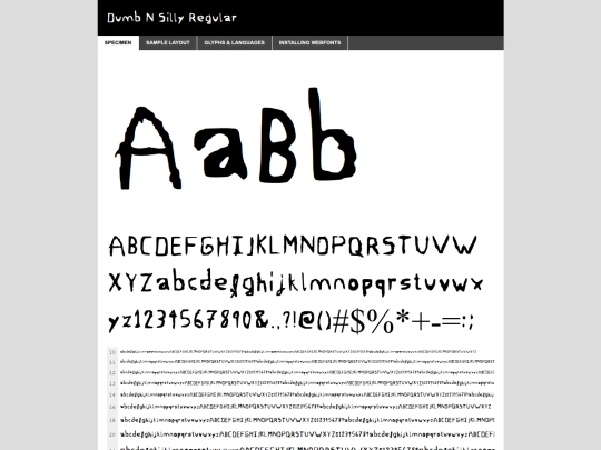fonts/dumbnsillyregular-2oeyw-demo screenshot